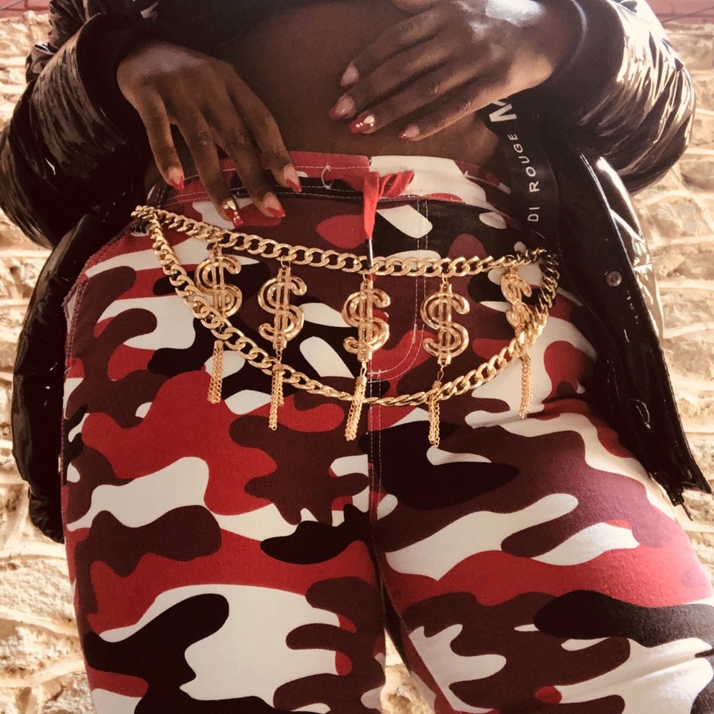 Gold Money Fashion Waist Chain Belt W/ tassels